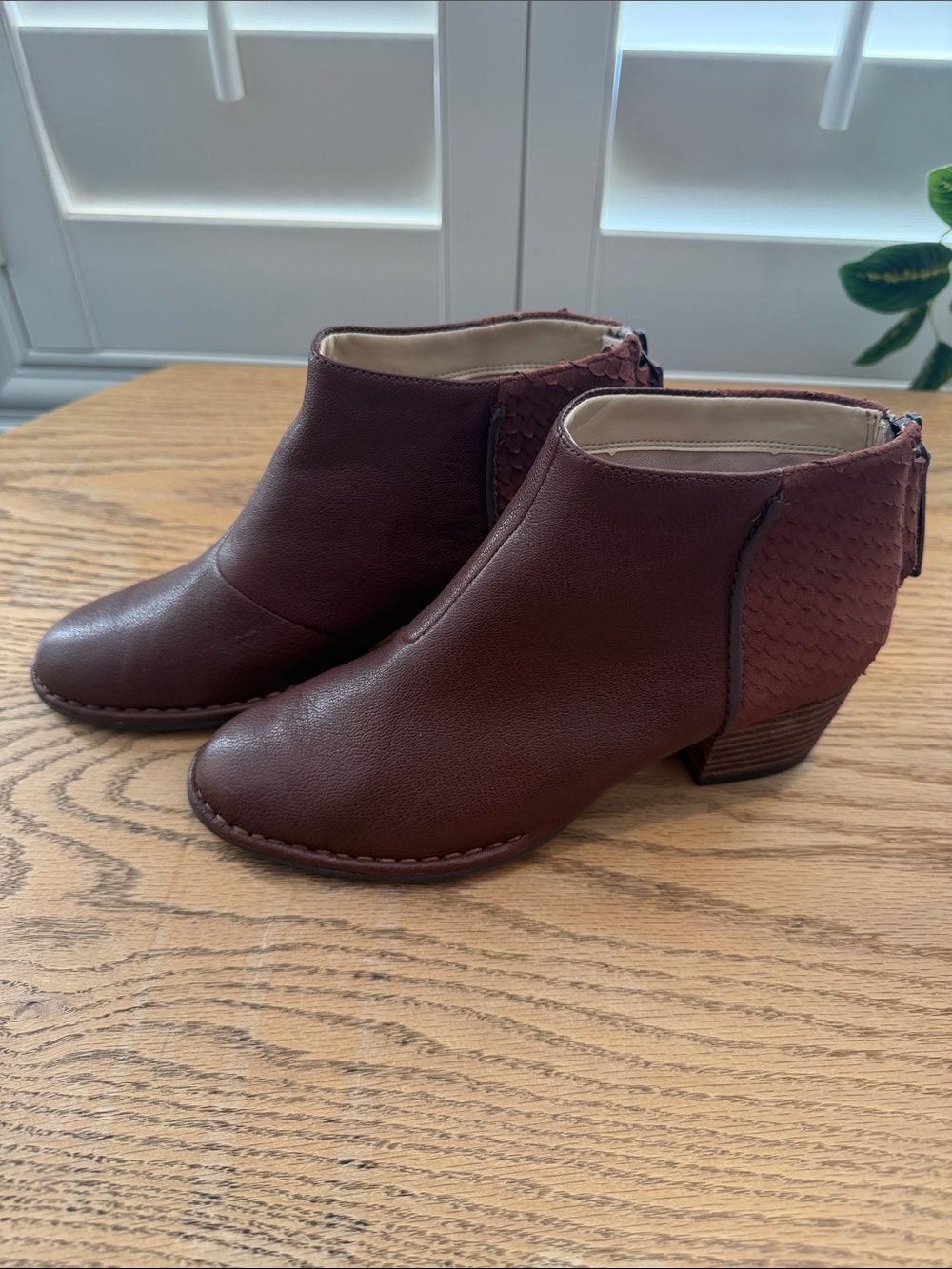 Clarks Women’s Brown Leather Ankle Booties - Classic Low Heel 6.5